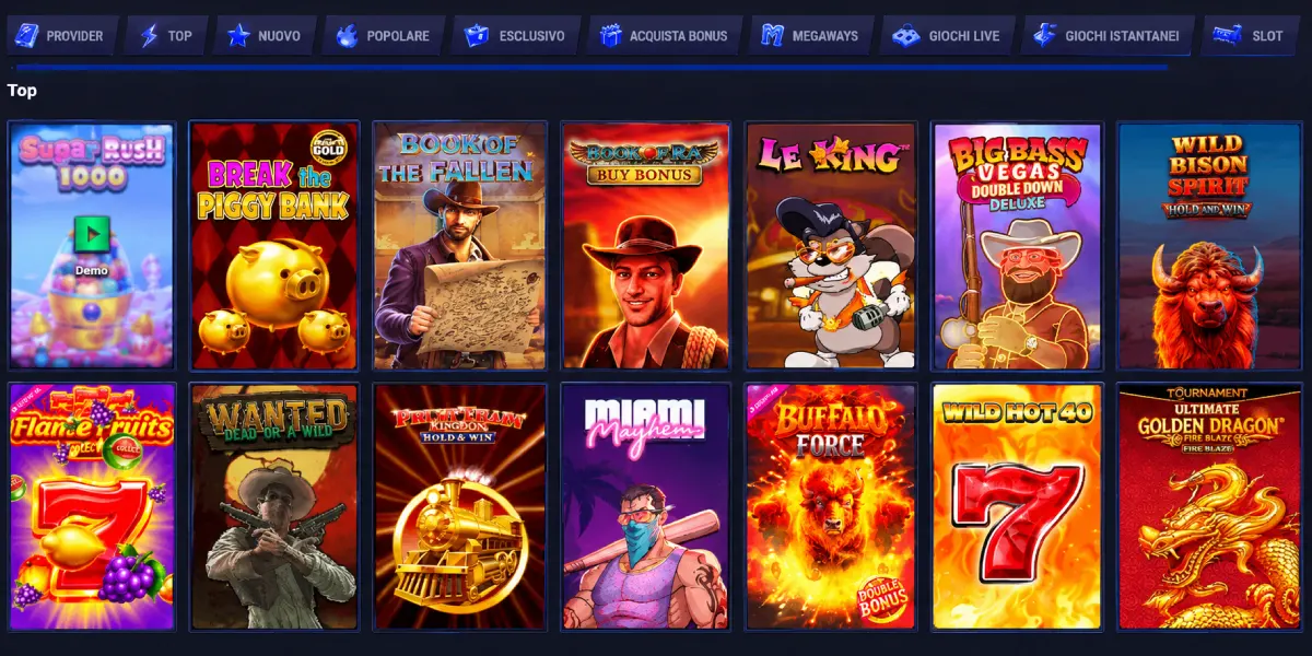 Migliori slot machine e giochi Top su Sportaza Casino